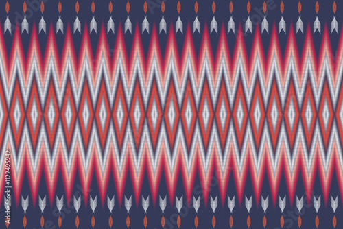 Aztec tribal geometric vector background Seamless stripe pattern. Traditional ornament ethnic style. Design for textile, fabric, clothing, curtain, rug, ornament, wrapping.
