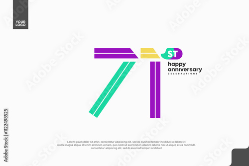 Vibrant 71st Anniversary Celebration with Colorful Design photo