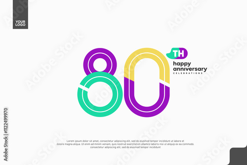 Vibrant 80th Anniversary Celebration with Colorful Design