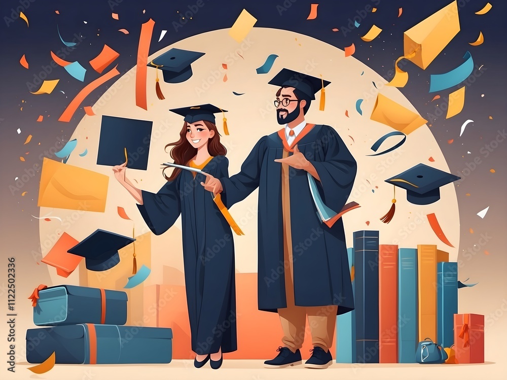 Obraz premium image of students who are happy because they have graduated from their campus