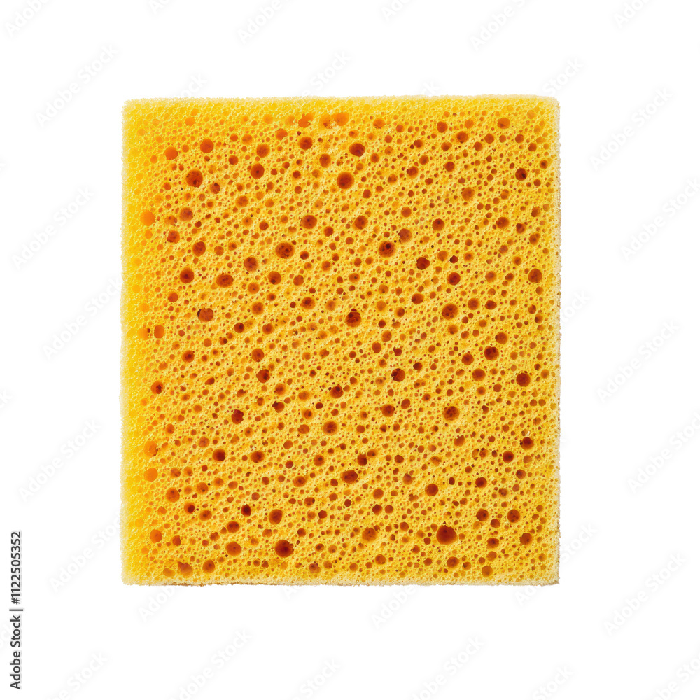 Fototapeta premium Bright yellow kitchen sponge with porous texture