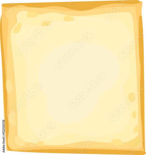 Square toast slice cartoon illustration.