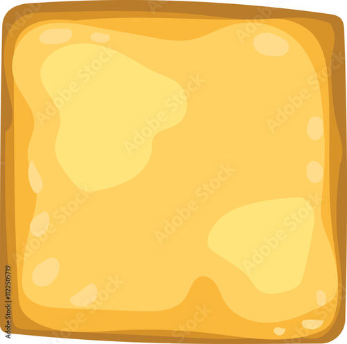 Square toast slice cartoon illustration.