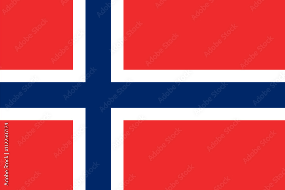 Obraz premium norway national simple flag, norwegian state flag vector illustration
