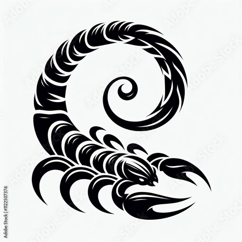 Scorpion Tail A curved segmented shape with a pointed tip repres photo