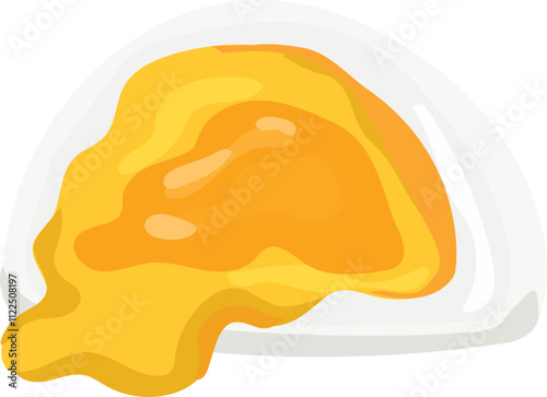 Chinese Steamed Custard Bun Illustration.