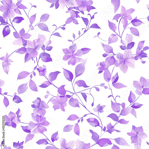 Delicate Purple Floral Seamless Pattern