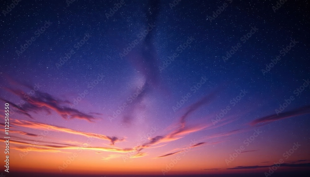 Obraz premium a beautiful sunset with the milky in the sky