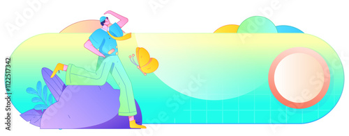People exercising healthy running vector internet operation illustration
