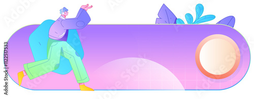 People exercising healthy running vector internet operation illustration
