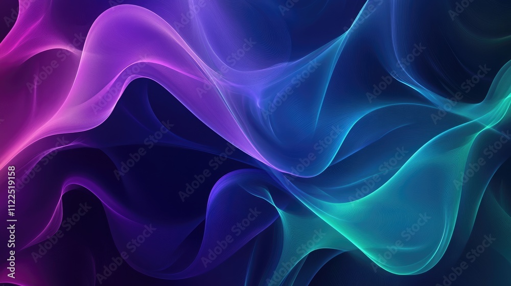 Obraz premium abstract background with smooth lines in blue, purple and green colors