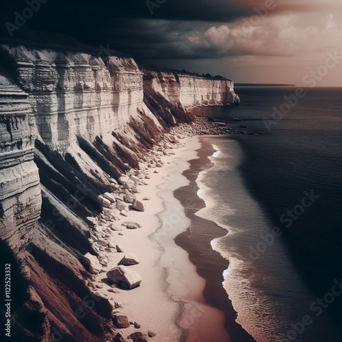 99 Sabattier effect partially reverses tones of beach white line photo