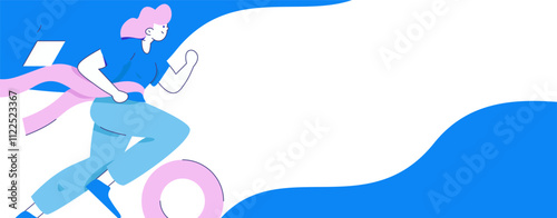 People exercising healthy running vector internet operation illustration
