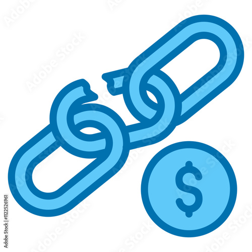 Broken Chain Dollar Icon