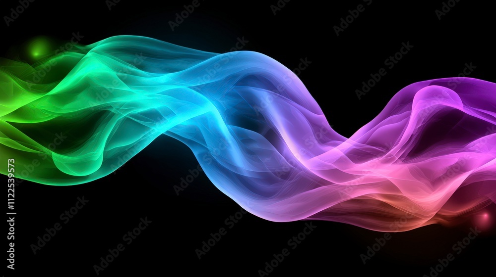 Abstract Rainbow Smoke Wave Digital Art Glowing Energy Fluid Design Background Abstract Rainbow Smoke Wave Digital Art Glowing Energy Fluid Design Background