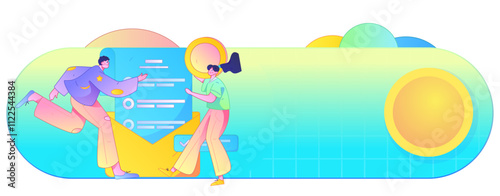 Buy insurance for car flat character vector concept operation illustration
