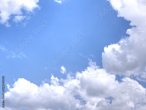 Beautiful Light clouds clear blue sky in sunshine day .