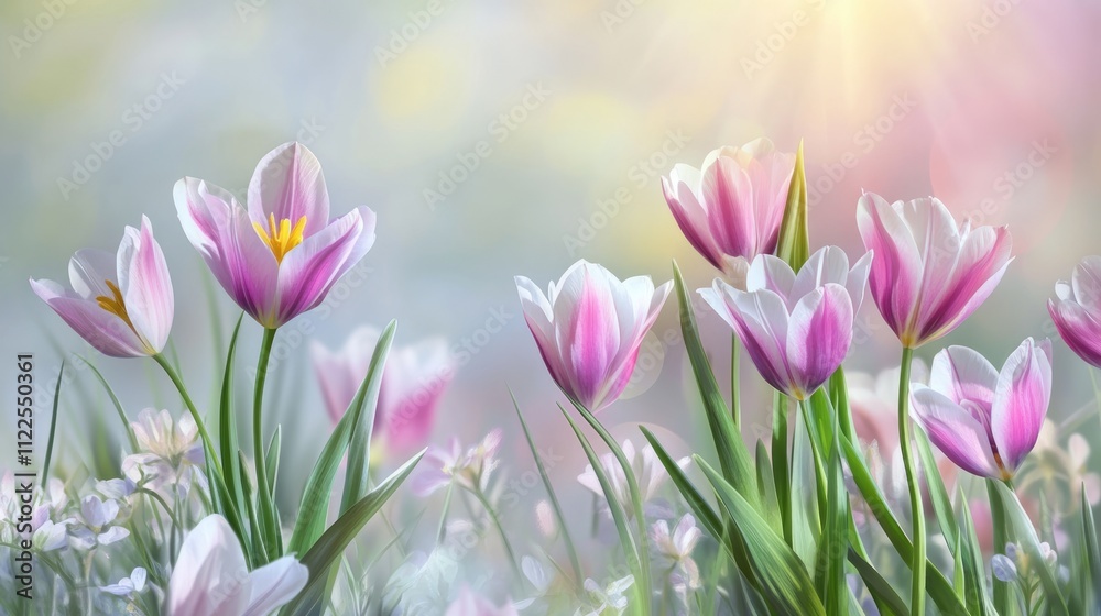 Obraz premium abstract nature spring background, spring flower banner