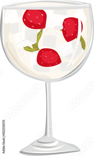 Illustration of a Refreshing Cocktail Glass.
