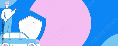 Buy insurance for car flat character vector concept operation illustration
