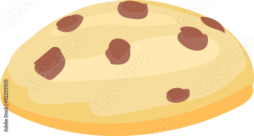 Chocolate Chip Cookie Illustration.