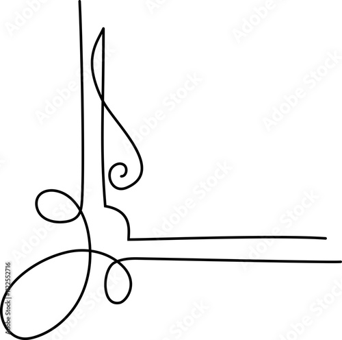 Elegant black decorative corner flourish design.