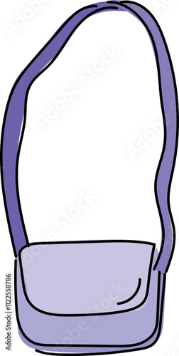 Illustration of a Light Purple Crossbody Bag.