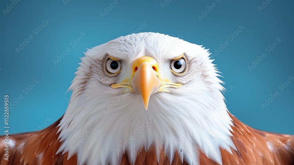 Fototapeta premium Majestic Bald Eagle Portrait Wild Bird Closeup Powerful Bird of Prey American Eagle