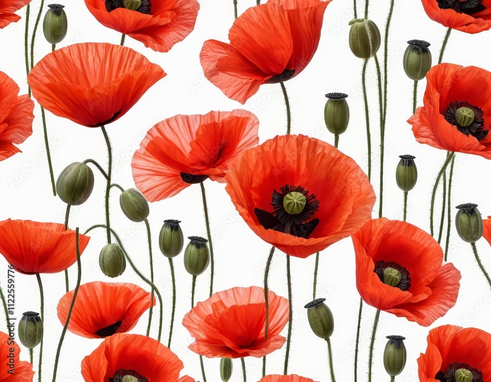 Fototapeta premium poppies isolated on white