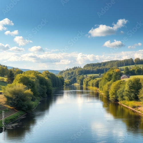 The idyllic river ehle near the municipality of biederitz near magdeburg River landscapes Ultra realistic Photorealistic landscape photographywater travel sky beautiful tourism outdoor photo