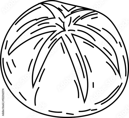 Doodle illustration of a single bread loaf with a dusting of flour and a cross-cut pattern on the crust.