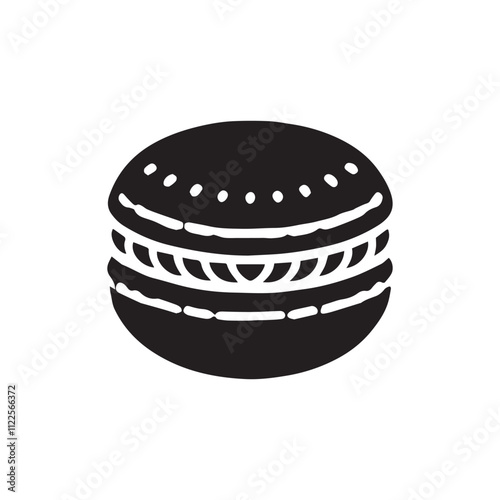 Macarons burger icon vector symbol design art illustration