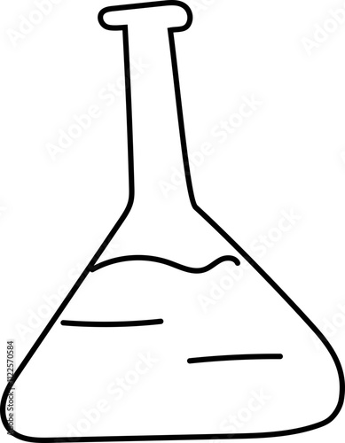 Outline drawing of an Erlenmeyer flask.