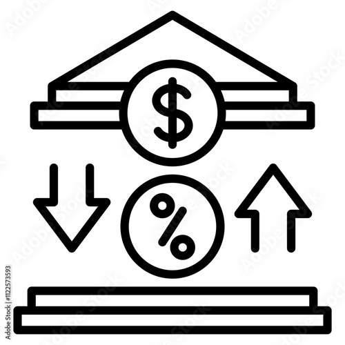 Interest rate single icon