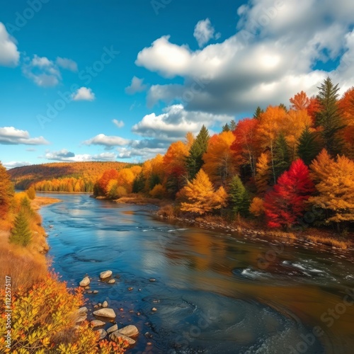 Magnificent colorful fall day in jacques cartier river park quebec canada River landscapes Ultra realistic Photorealistic landscape photographywater travel sky beautiful tourism outdoor