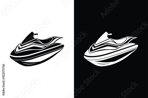 Boat Speed Logo Design. Sleek Jet Ski Icon in Vector Style