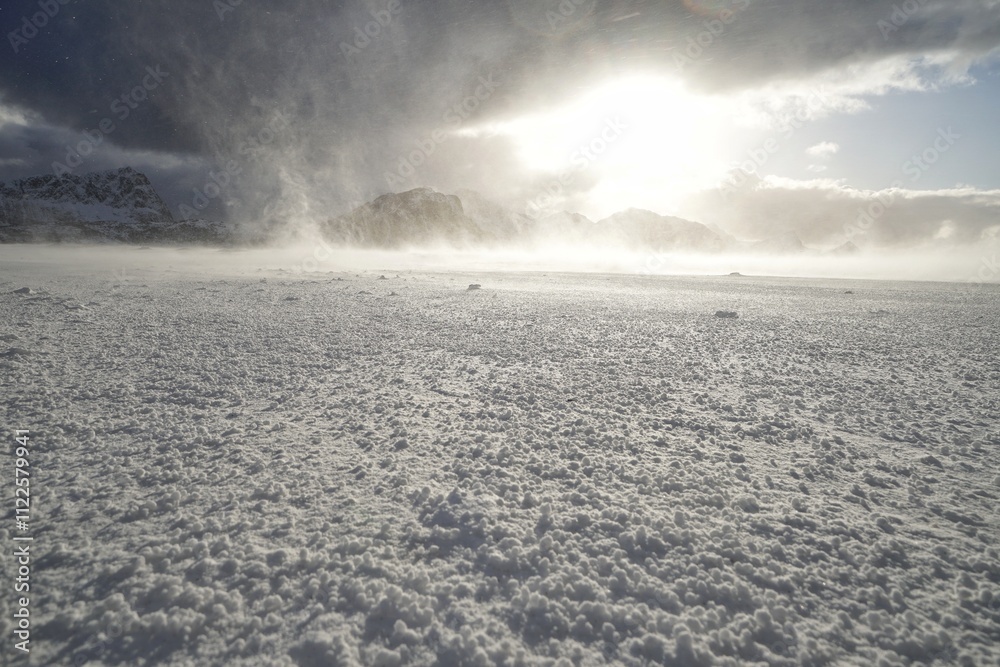 Obraz premium Strong wind at the beach in Norway.
