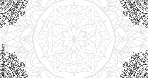 Beautiful mandala background vector design, perfect for coloring books for both adults and kids.