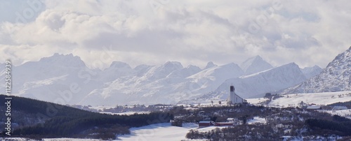 Obraz na płótnie Beautiful town during winter season at Norway. w salonie
