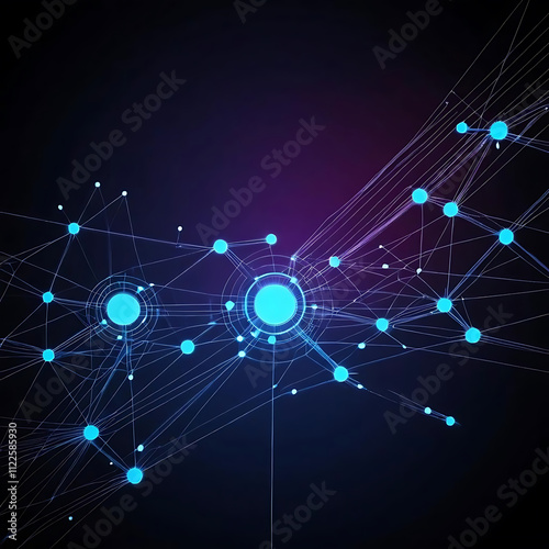 Technology digital Network pointing  Background with neon light .