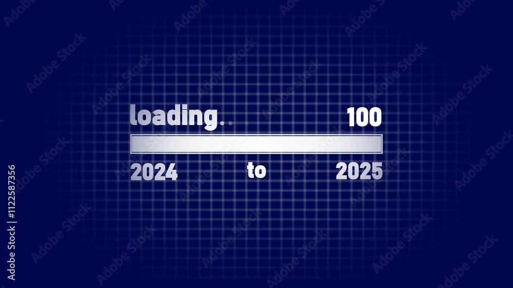 Loading bar animation 2024 to 2025 loading concept. Year change concept ...