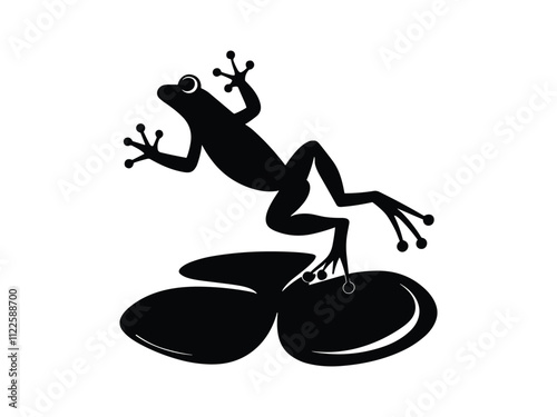 Frog Silhouette Clipart Trendy Design for Creative Animal Art
