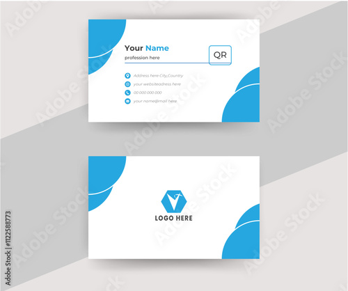 Creative Business Card Layout with Blue Accents.