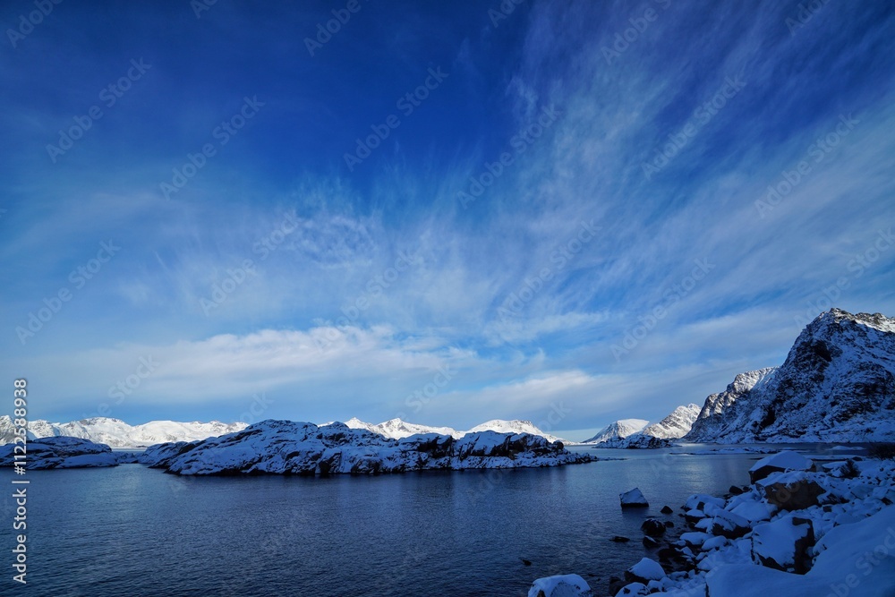 Beautiful coast during winter season at Norway.
