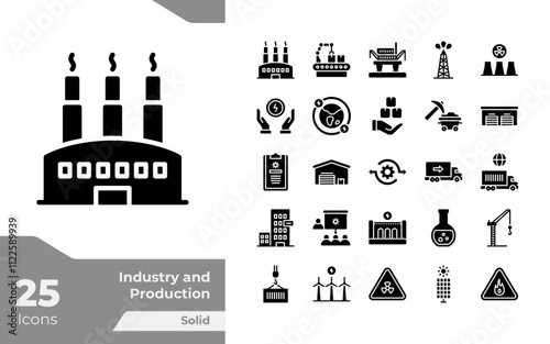 Industry and Production Solid Icons