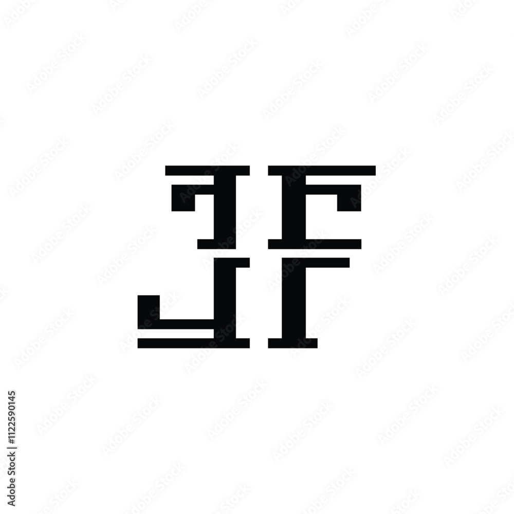 Fototapeta premium JF monogram logo design letter text name symbol monochrome logotype alphabet character simple logo