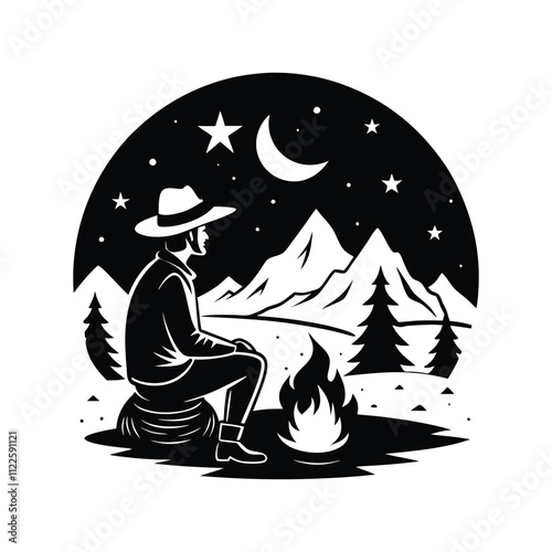 Western Cowboy Clipart Vector Illustration