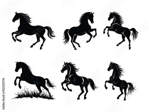 Majestic Horse Silhouettes Stunning Animal Clipart for Creative Projects