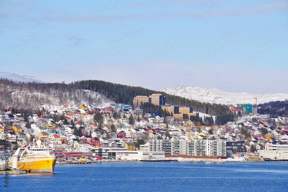 Beautiful city during winter season at Norway, Europe.