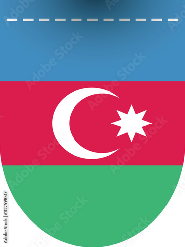 Illustration of Azerbaijan National Flag